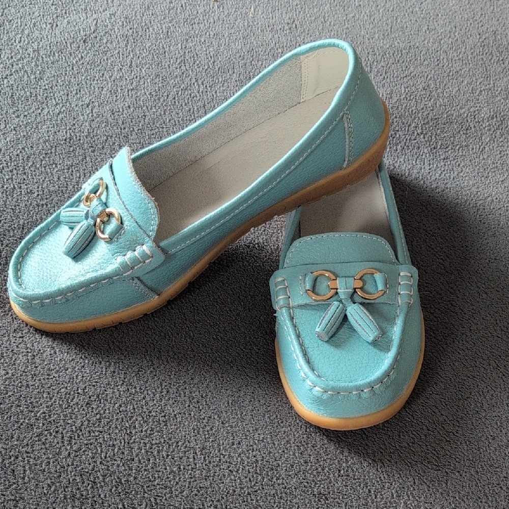 Women's Blue Loafers with Tassel Detail Size 41